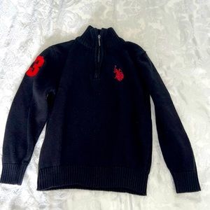 U.S. Polo Assn Boys Black and Red Sweater Size 10/12